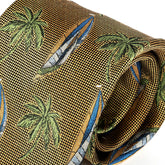 Gold Sailboat Wide Silk Tie 9cm